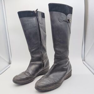 Teva Jade Cove Sz 8.5 Black Leather Knee-High Boots